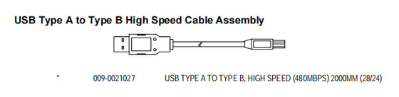 Las piezas de repuesto del cajero automático NCR 009-0021027 USB TIPO A a TIPO B, VELAS VELAS (480MBPS) 2000MM (28/24)