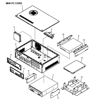 Las piezas de repuesto del cajero automático NCR MINI PC CORE 445-0727528 445-0760722